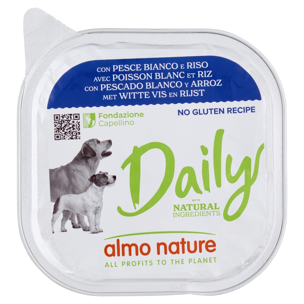 Almo Nature Daily Adult Dog Cibo per Cani con Pesce Bianco e Riso 300g