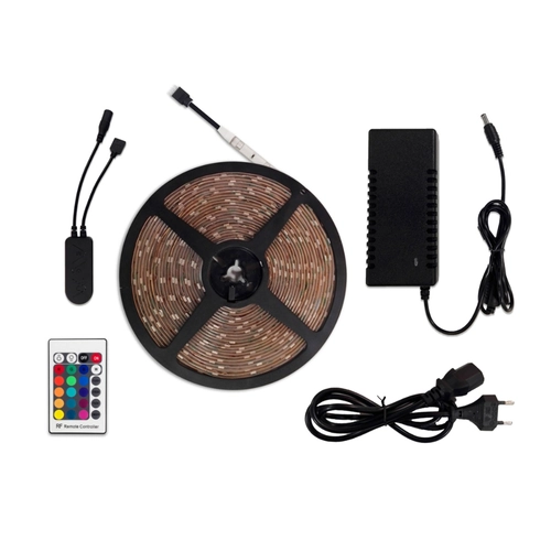 Striscia LED KIT Striscia Smart LED 10m IP65 RGB 72W 24V con controller Wi-Fi + telecomando + Alimentatore, 72 W BRI1327860