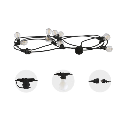 CATENA PER ESTERNO IP54,  10MT ATT. E27X10  LAMPADINE (ESCLUSE) BRI1345666