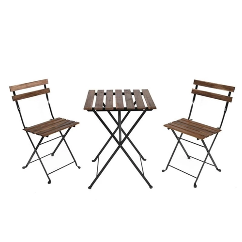 Set Bistrot 2 posti in ferro / legno di robinia BRI1349640