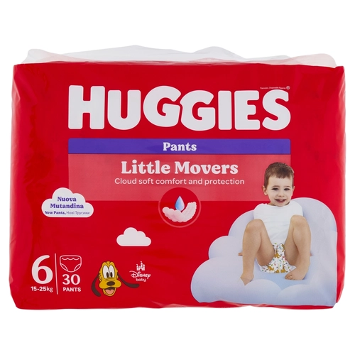 Huggies Little Movers Pants 6 15-25 Kg 30 pz BRI1351928