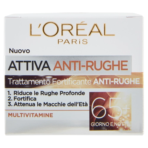 Crema Viso Giorno e Notte Attiva Anti-Rughe Trattamento Fortificante 65+ BRI1352334