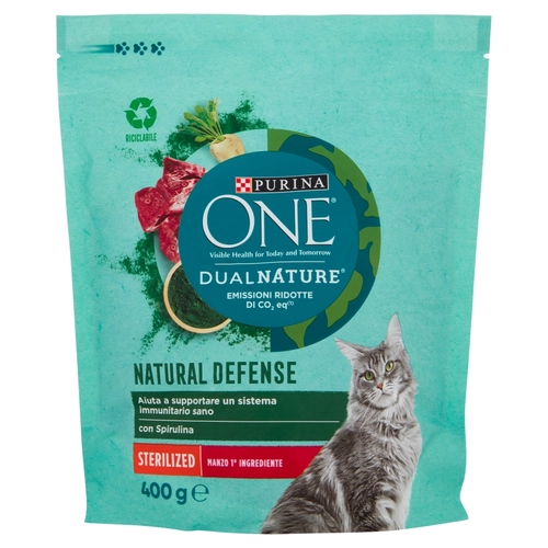 Crocchette Dual Nature per Gatti Sterilizzati Manzo e Spirulina naturale 400g BRI1361479