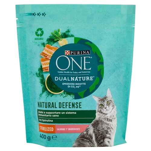 Crocchette Dual Nature per Gatti Sterilizzati Salmone e Spirulina naturale 400g BRI1361480