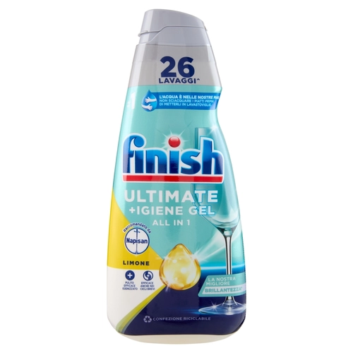 Finish Ultimate + Igiene Gel Limone liquido lavastoviglie 26 lavaggi 560 ml BRI1364225