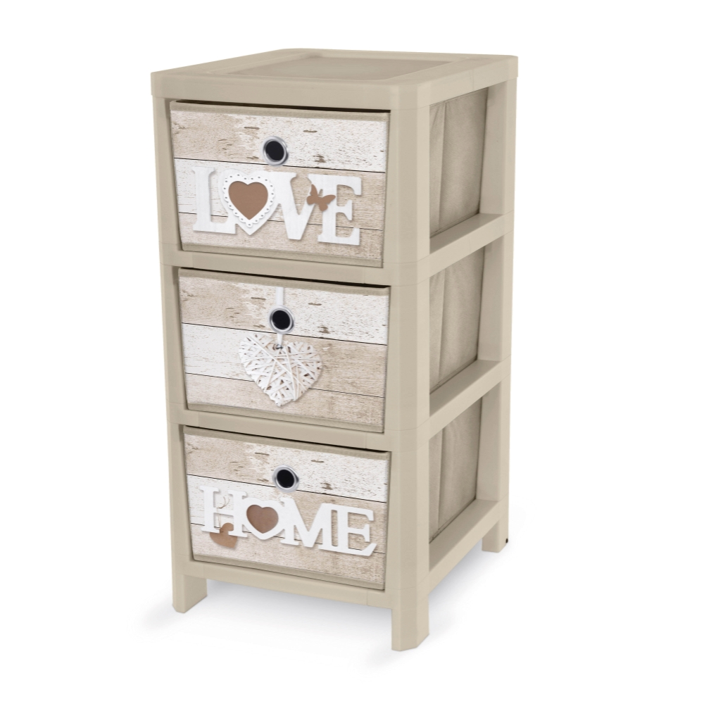 Image of Domopak Living Cassettiera con ruote Shabby, L32 x P37,5 x H64 cm014