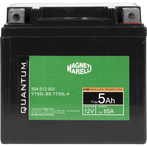 Batteria moto Quantum potenza 5 Ah BRI1374017