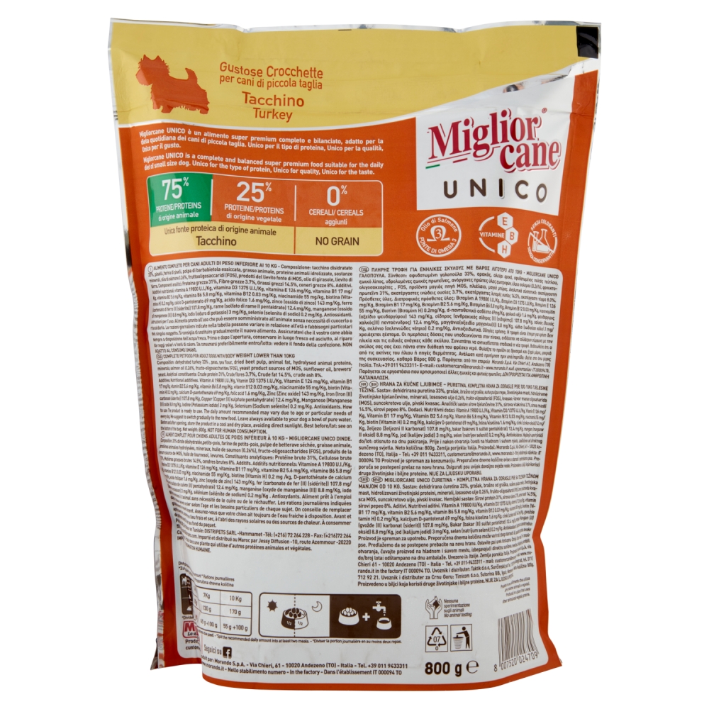 Morando Crocchette Tacchino Specifico per Toy Dog < 5kg 800g