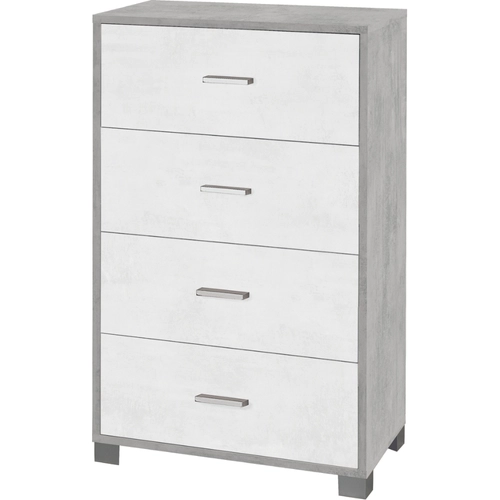 Cassettiera L70 x P41 x H112 cm, cemento/ossido bianco BRI1378426