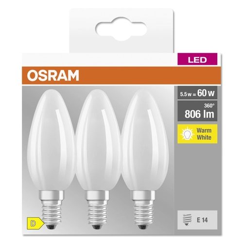 OSRAM Lampadina LED Vetro Candela =60W 806lm attac BRI1382729