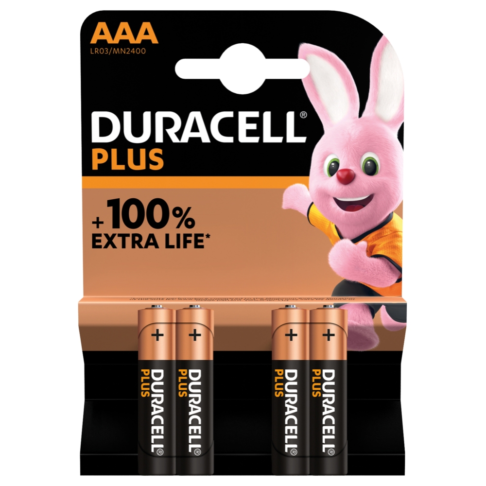 Image of Duracell Duracell Plus AAA Batterie Ministilo Alcaline 1.5V LR03 MN2400 confezione da 4 Pile Duracell014