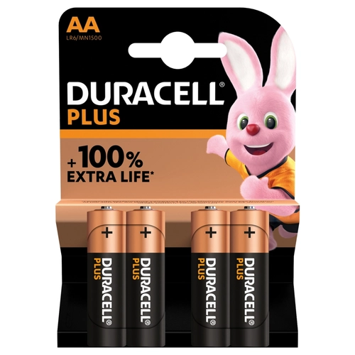 Duracell Plus AA Batterie Stilo Alcaline 1.5V LR06 MX1500 Pile Duracell confezione da 4 Pile Duracel BRI1386813
