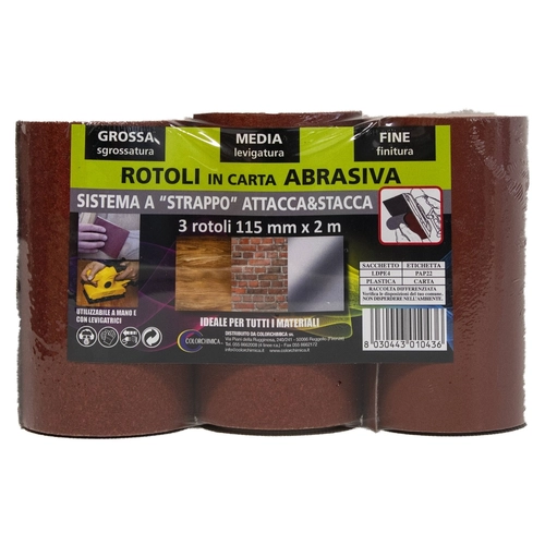 Kit rotoli abrasivi attacca stacca tipo grana assortita
 BRI1388250