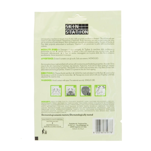 Maschera Viso in Tessuto con Olio di Avocado Nutriente ed Emolliente BRI1388837