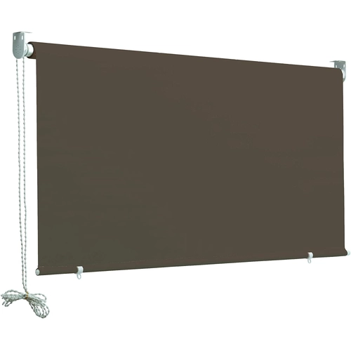 Tenda da sole a rullo, 150x250 cm, marrone a tinta unita BRI1389581