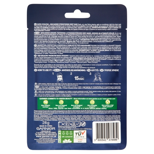 Garnier Maschera in Tessuto Skin Active Hydra Bomb Notte, Formula Super Idratante e Rigenerante 28 g BRI1393862