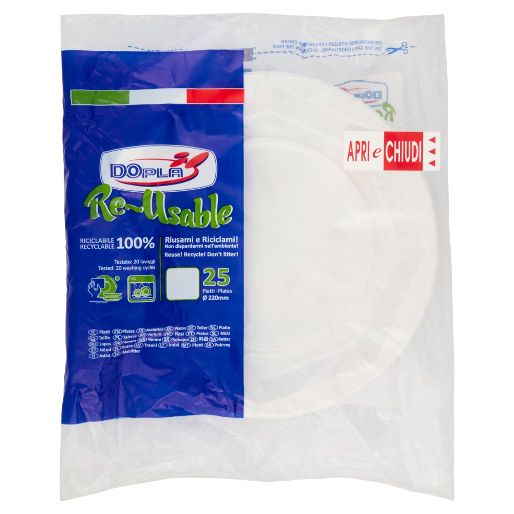 DOPLA Piatti riutilizzabili 220 mm 25 pz