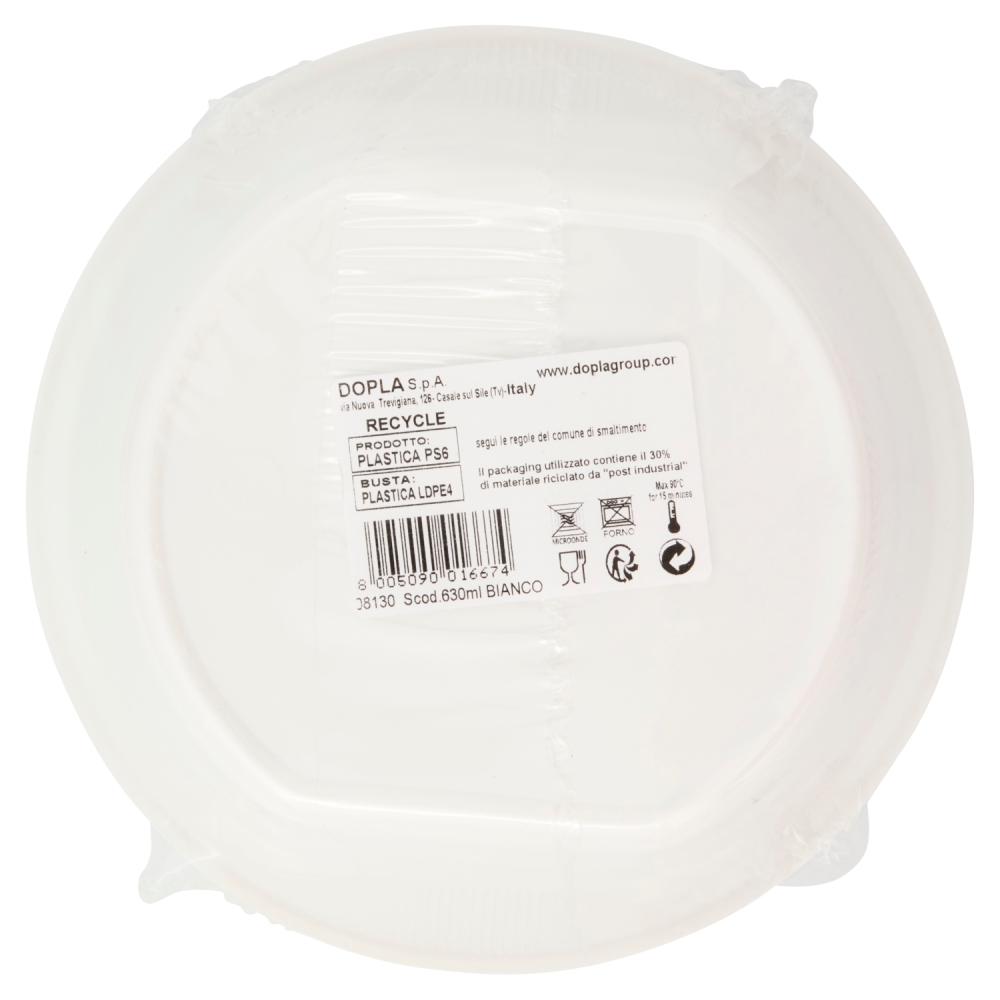 DOPLA Scodelle riutilizzabili 630 ml Bianco 20 pz
