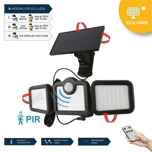 Faro PROIETTORE ORIENTABILE CON SENSORE CREPUSCOLARE E TELECOMANDO max 10 W BRI1409602