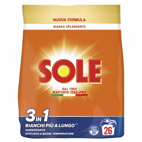 Sole Polvere lavatrice Bianco Splendente 26 lavaggi 1,3 kg BRI1415730