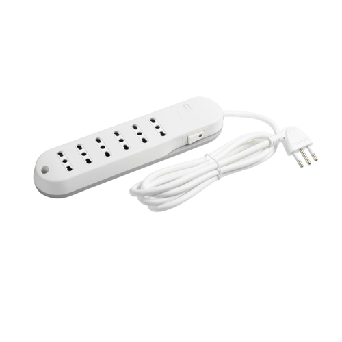 Serie slim - Multipresa multipresa slim, 6 prese bipasso, 1 spina 10A, interruttore da sovratensioni, cavo da 1,5 metri bipasso BRI1416969