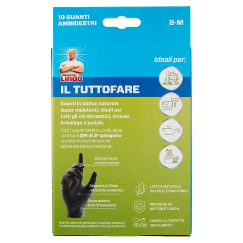 Mastro Lindo il Tuttofare Guanti Ambidestri S-M 10 Pz BRI1422346