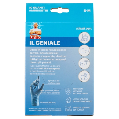 Mastro Lindo il Geniale Guanti Ambidestri S-M 10 pz BRI1422554