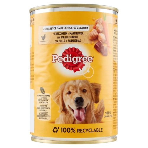 Pedigree Cibo Umido Cane Pollo&Carote in Gelatina 400g BRI1423159