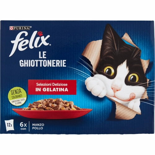 FELIX Le Ghiottonerie Selezioni Deliziose in Gelatina (Pollo & Manzo) 12 x 85 g BRI1423465