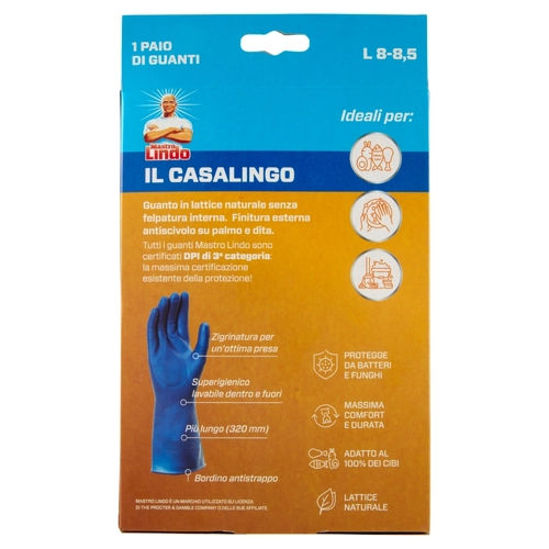 Mastro Lindo il Casalingo Guanti L 8-8,5 1 Paio BRI1424481