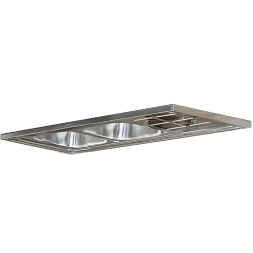 Lavello lavello 120x60 inox 2 vasche a sinistra + sgocciolatoio a destra. Per base lavello da 120 L120 x P60 x H23 cm BRI1428898