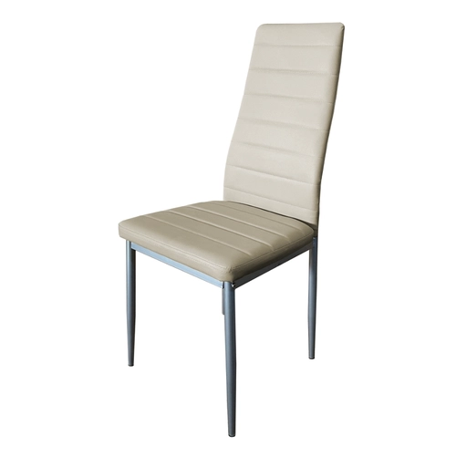 Sedia SEDIA IN PU BEIGE CON GAMBE GRIGIE BRI1440234
