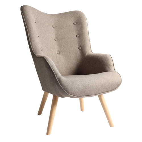 Poltrona POLTRONA TESSUTO NOCCIOLA CON BRACCIOLI GAMBE IN LEGNO BRI1440252