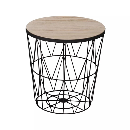 Tavolino TAVOLINO TONDO STRUTTURA TRAFORATA METALLO TOP IN MDF BRI1440259