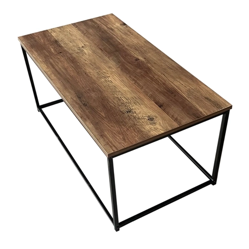 Tavolino TAVOLINO RETTANGOLARE PANN TRUCIOLARE COLORE ROVERE CON STRUTTURA METALLO NERO BRI1440261