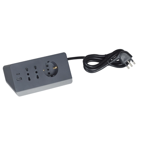 Multipresa da scrivania con usb + interruttore grigio BRI1440954