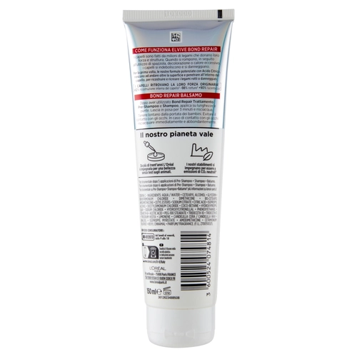 L'Oréal Paris Elvive Bond Repair Balsamo Con Acido Citrico Per Capelli Danneggiati, 150 ml BRI1441626