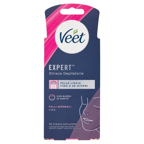Veet Expert Strisce Viso Pelli Normali, 12 strisce BRI1444092