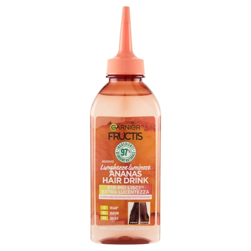 Garnier Fructis Hair Drink Ananas lunghezze luminose Balsamo lamellare con estratto di Ananas, 200ml BRI1446487