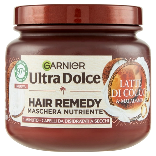 Garnier Ultra Dolce Hair Remedy Maschera per Capelli Nutriente Latte di Cocco e Macadamia, 340 ml BRI1446490
