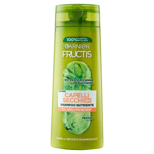 Garnier Fructis Shampoo Capelli Secchi 2in1, shampoo per capelli secchi e danneggiati, 250 ml BRI1446509
