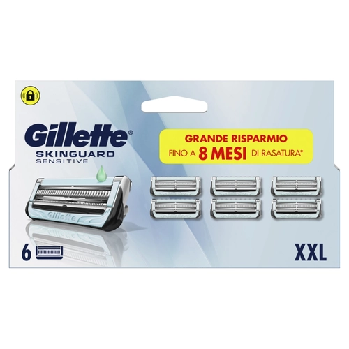Gillette SkinGuard Sensitive Lamette di ricambio per Rasoio da Uomo, 6 Ricariche BRI1449853