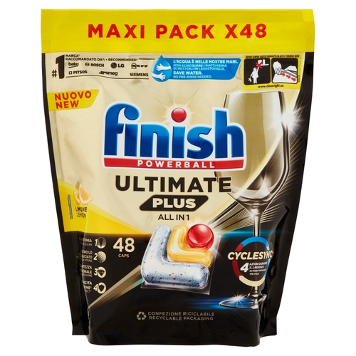 Finish Ultimate Plus All In One Lemon pastiglie lavastoviglie 48 lavaggi 585,6 g BRI1452632