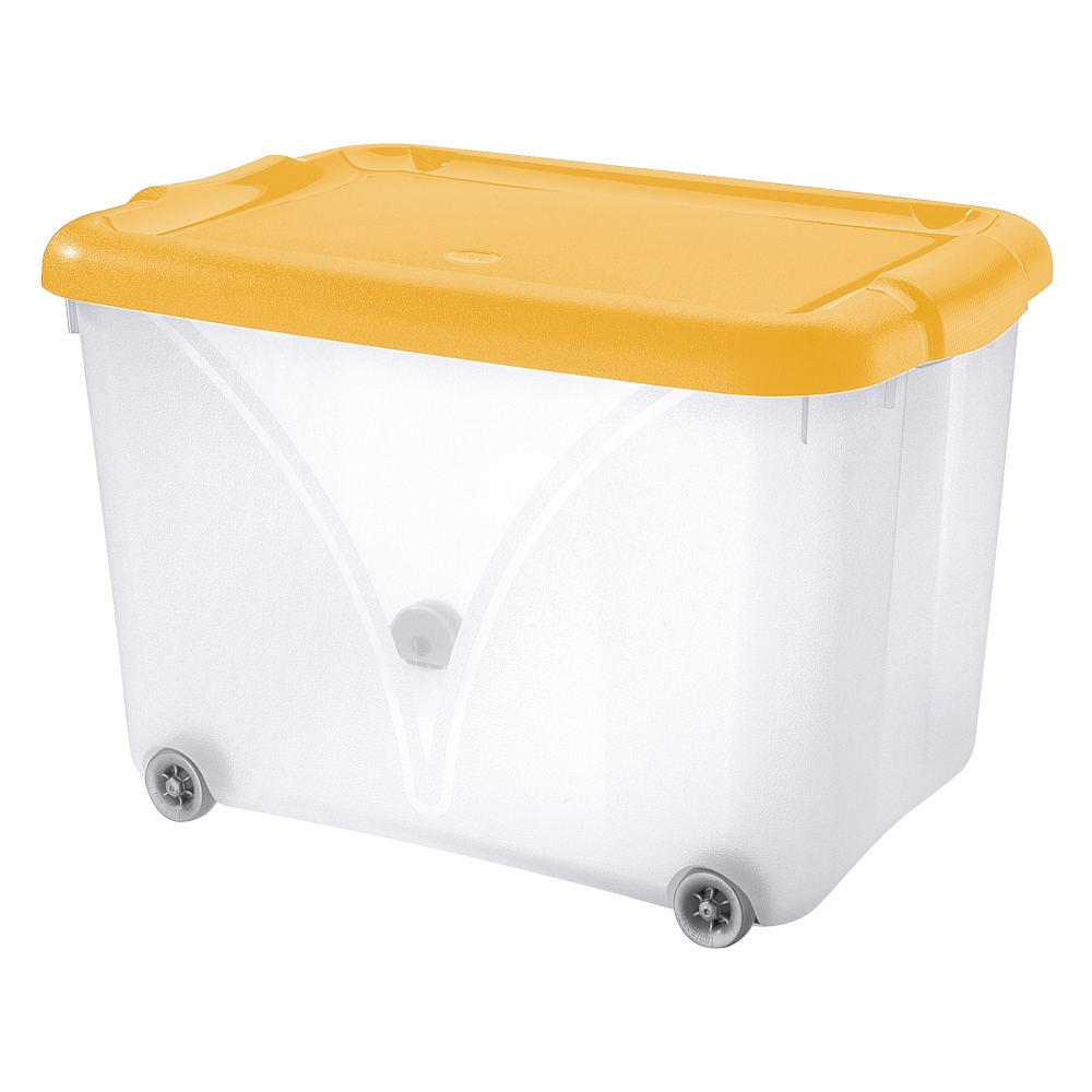 Image of Tontarelli Contenitore Jumbo box 60 L, trasparente/giallo014