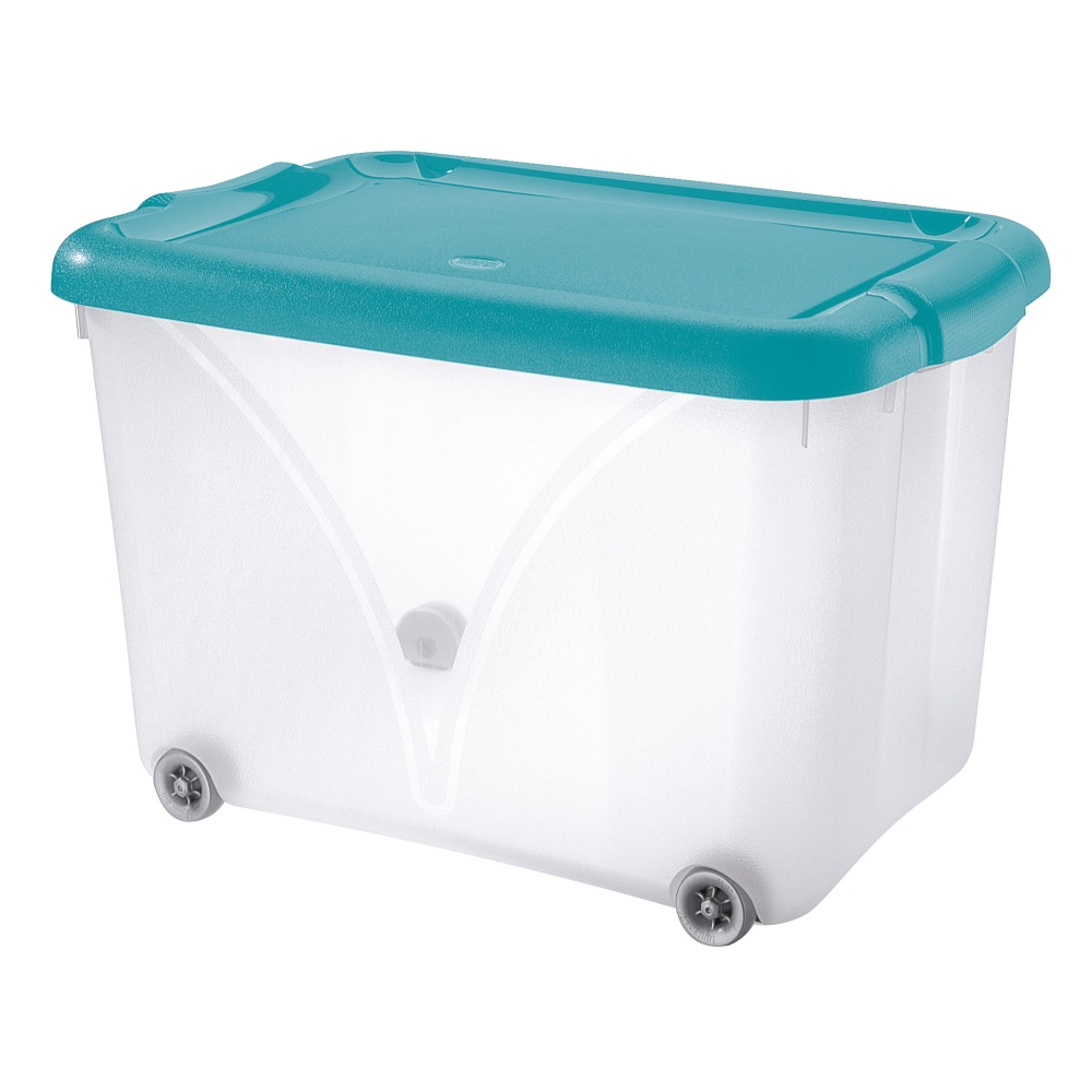 Image of Tontarelli Contenitore Jumbo box 60 L, trasparente/azzurro014