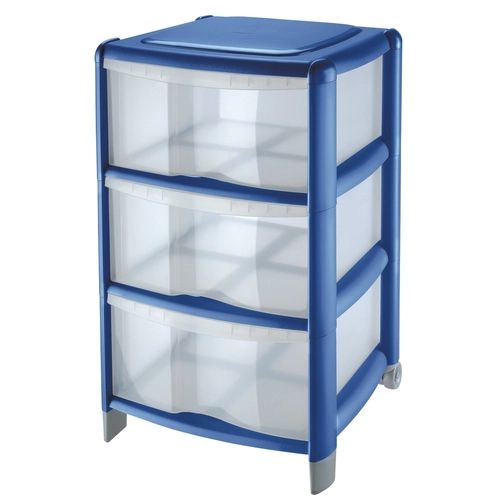 Cassettiera con ruote Bambu, L38,5 x P39,5 x H67 cm, blu BRI1457317