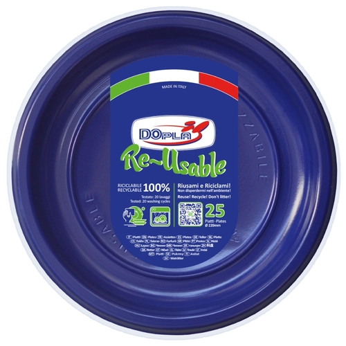 Piatti Piani riutilizzabili blu P25 BRI1469415