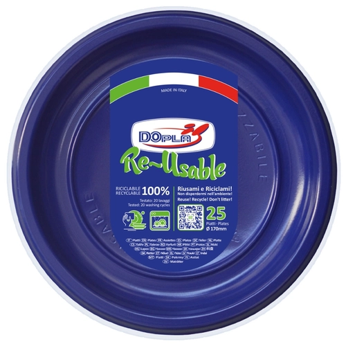 Piatti Frutta riutilizzabili blu P25 BRI1469422