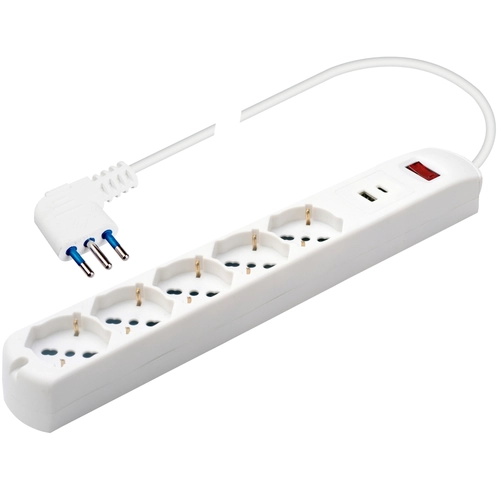 Multipresa bipasso, 10/16A 2P+T, schuko, USB BRI1477524
