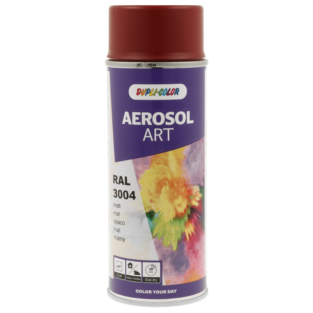 Image of DUPLI-COLOR Vernice spray AEROSOL ART RAL 3004 OP ROSSO PORPORA rosso da 0,4 L014